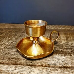Vintage Brass Candle Holder with Handle
